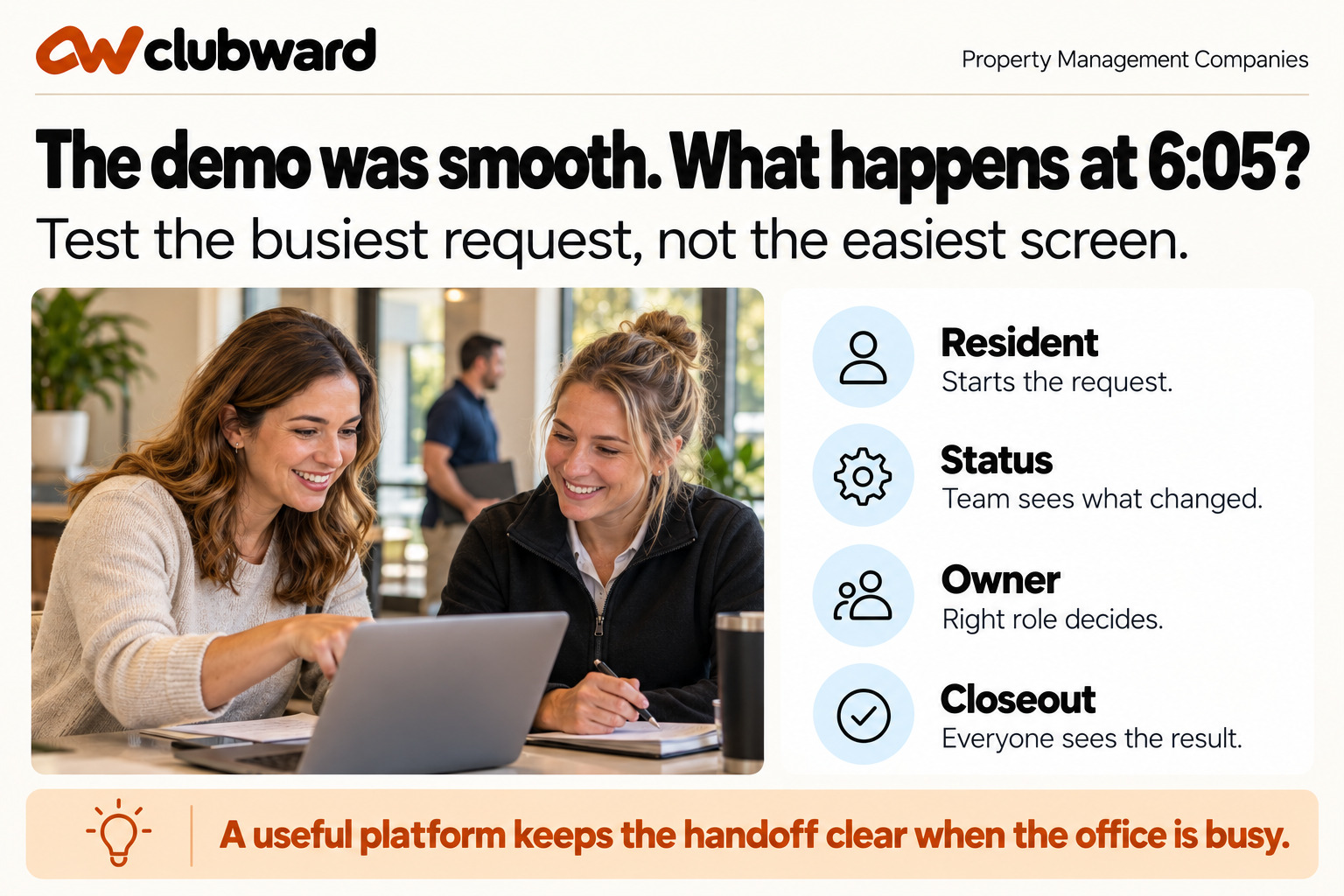 Guide to testing an amenity request workflow under busy conditions