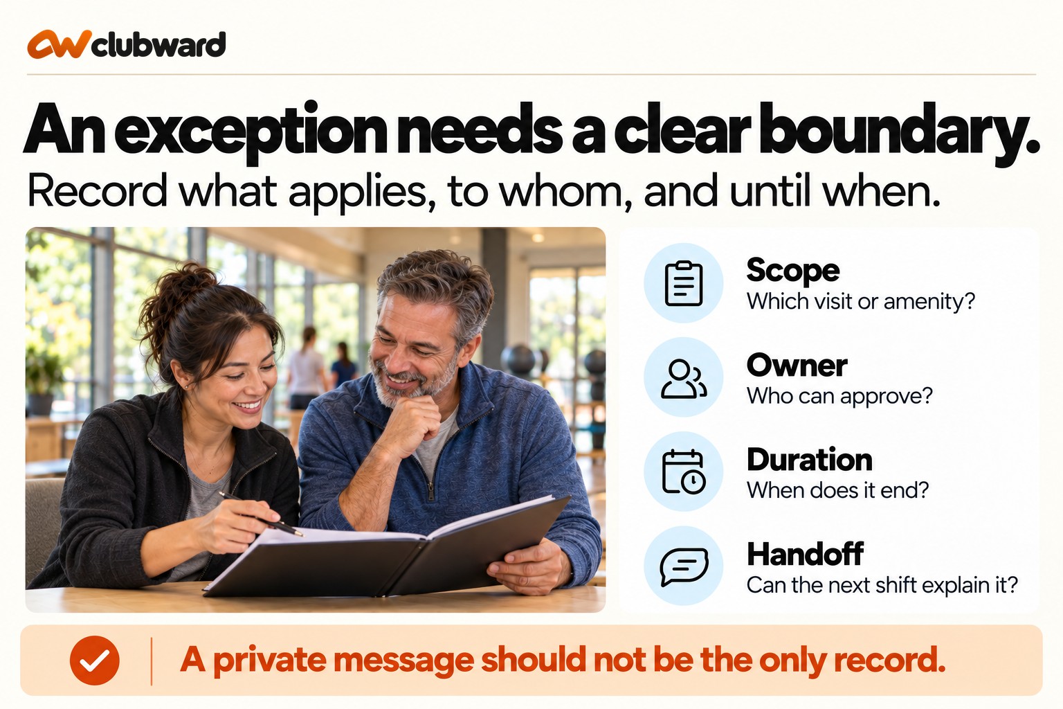 An exception needs a clear boundary.