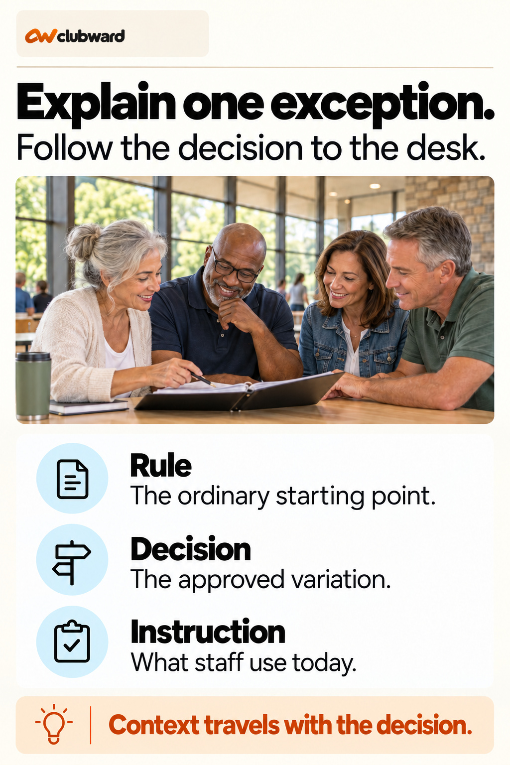Three parts of an amenity exception: ordinary rule, approved decision and current staff instruction.
