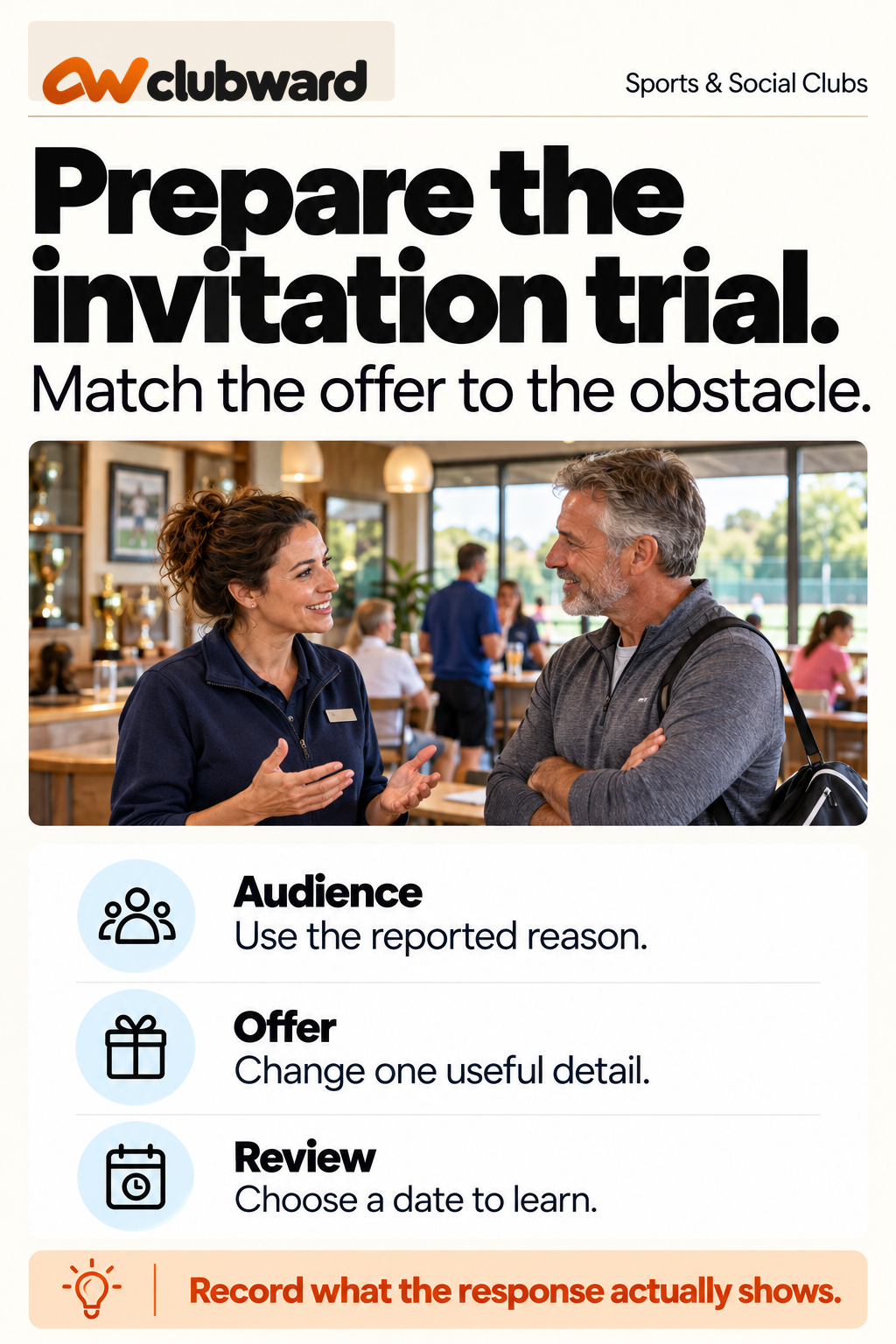Match one invitation change to the barrier and choose a review date.