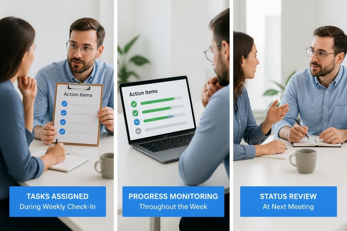 Weekly check in follow-up system