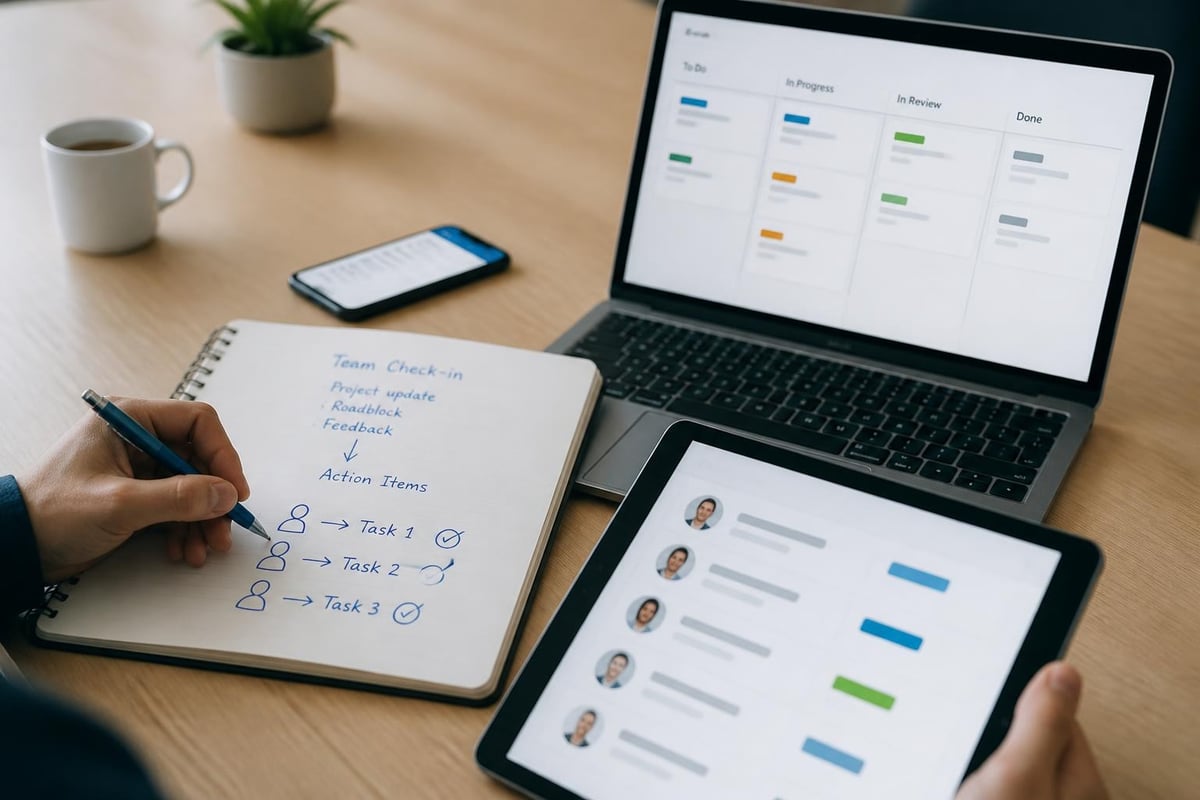 Team check-in documentation flow