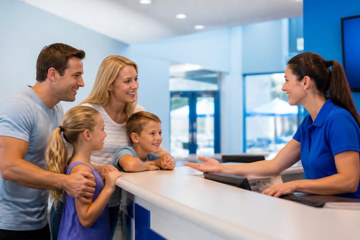 Swim club payment scenarios requiring specialized support