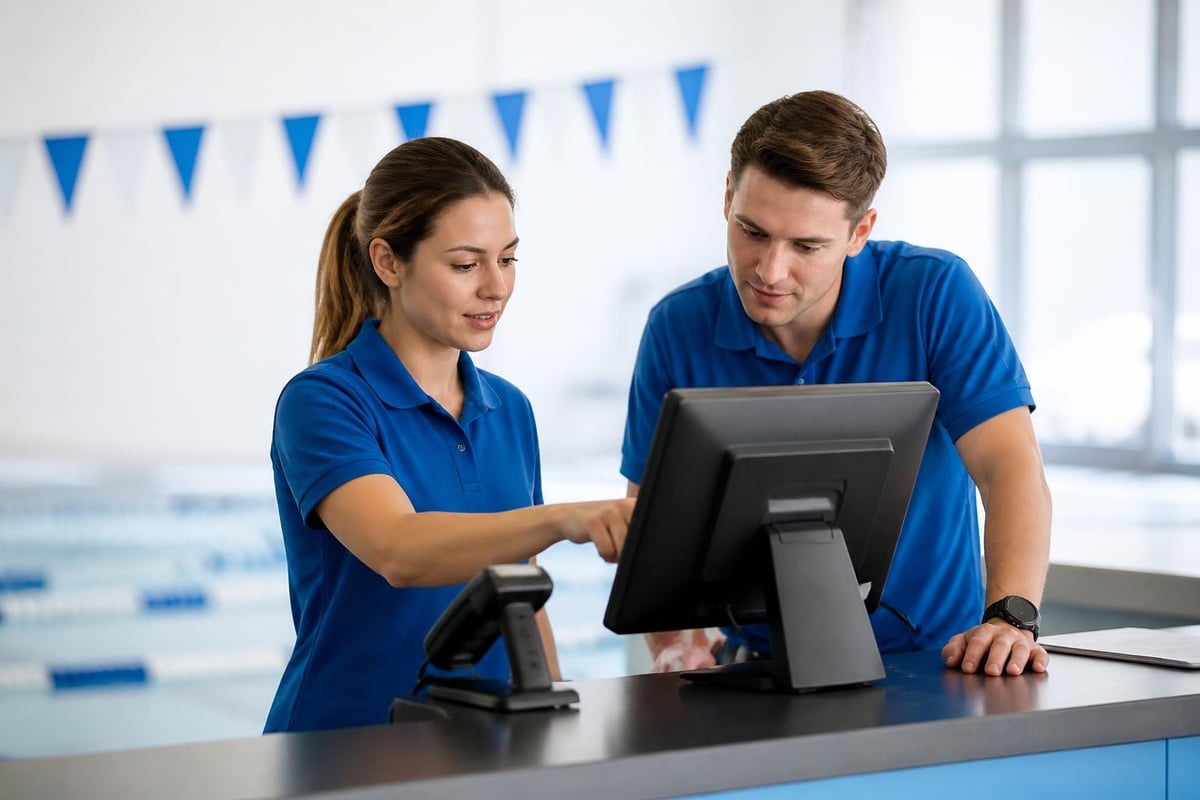 Year-round staff training schedule for swim clubs