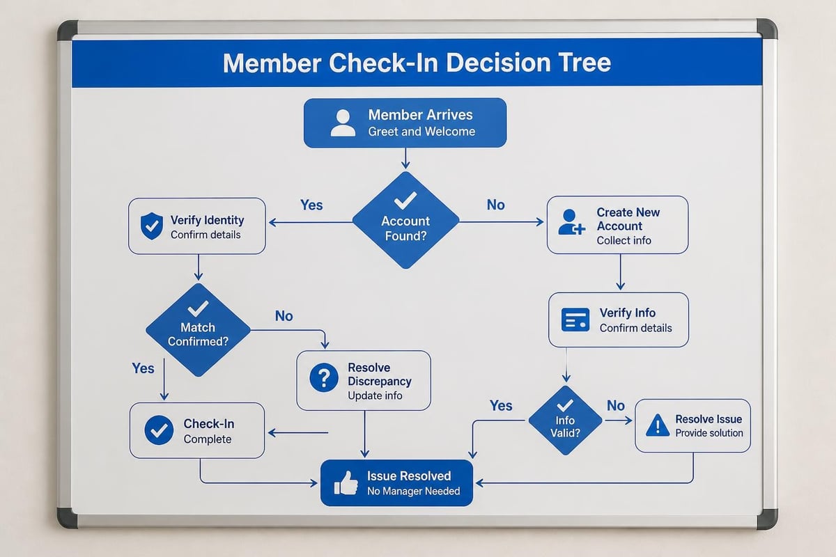 Staff check-in decision tree