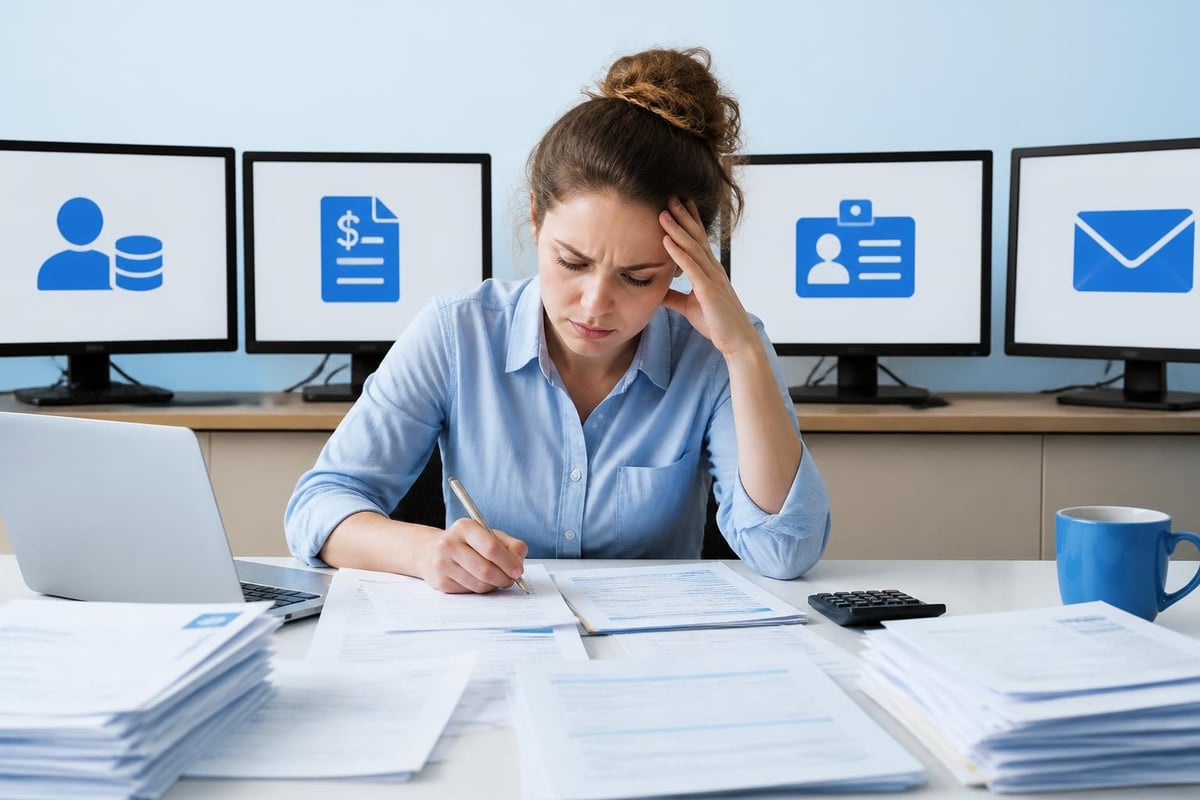 Manual data entry workflow between disconnected systems