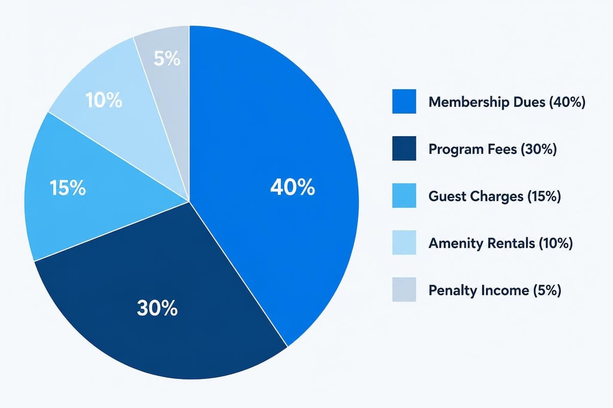 Swim club revenue categories breakdown