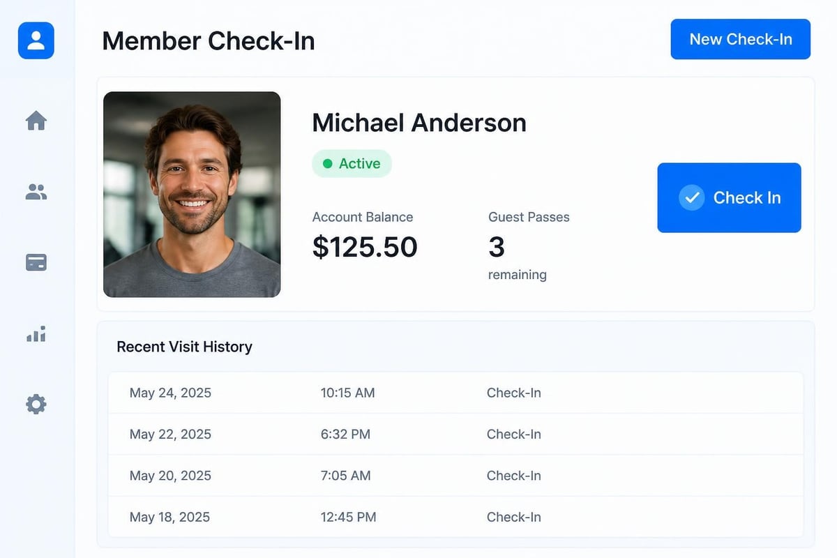 Member check-in screen