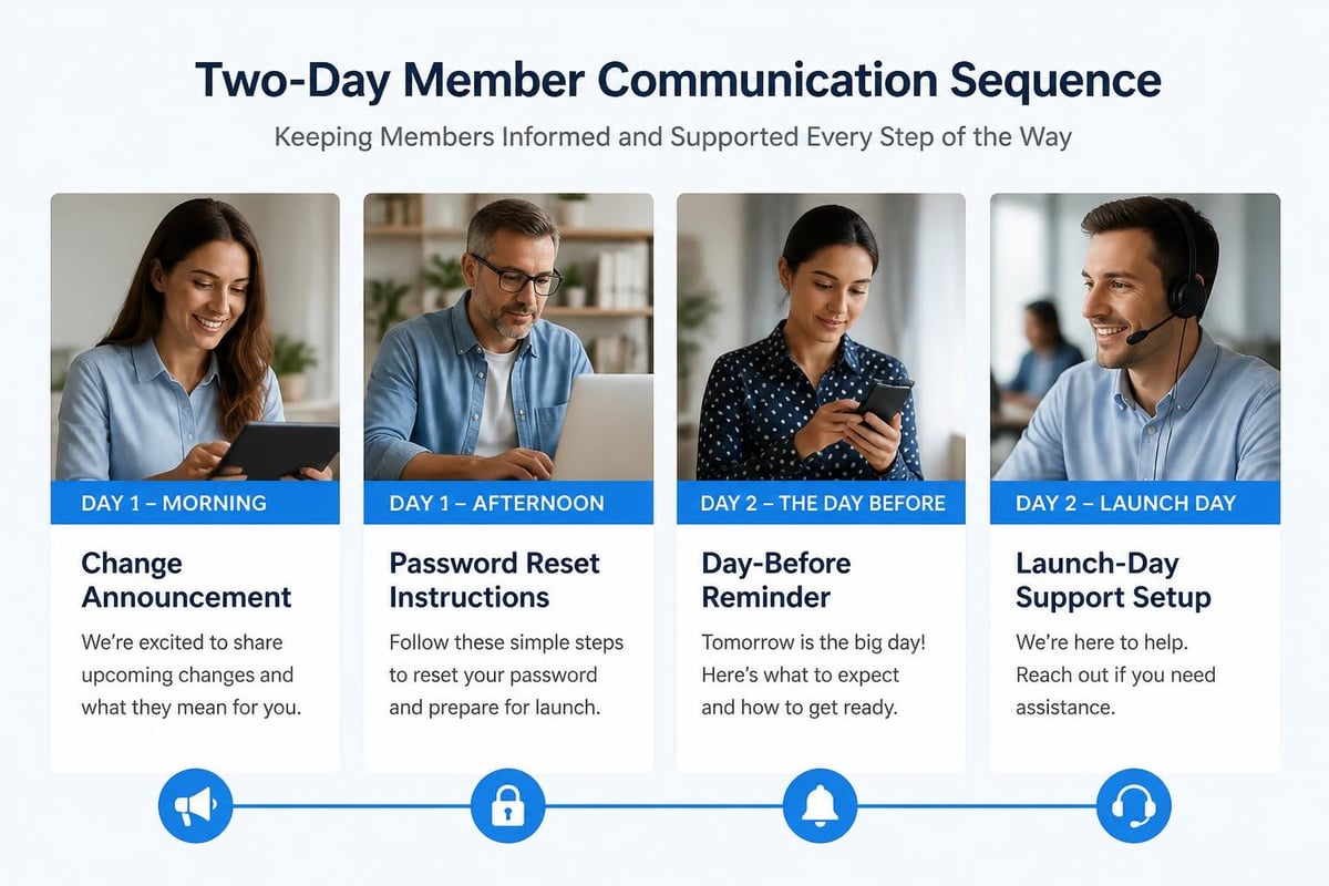 Member communication timeline