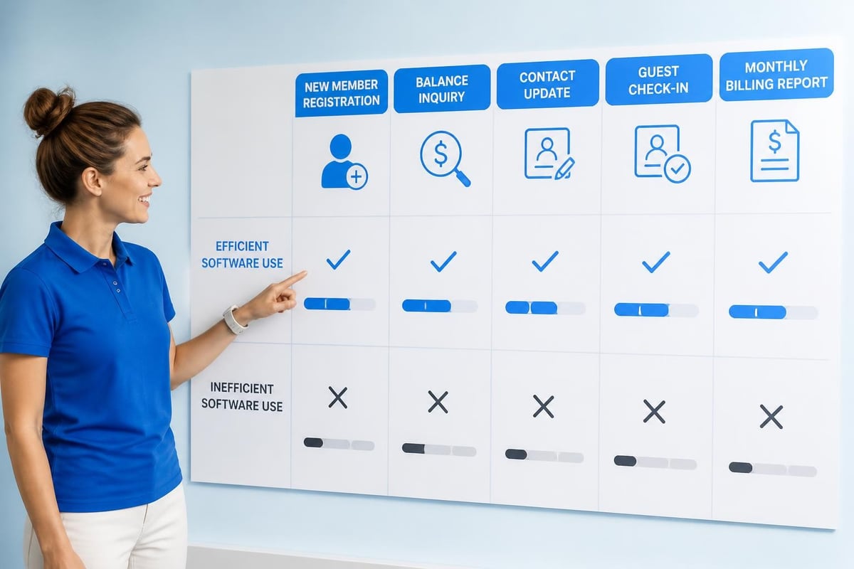 Common swim club software workflows