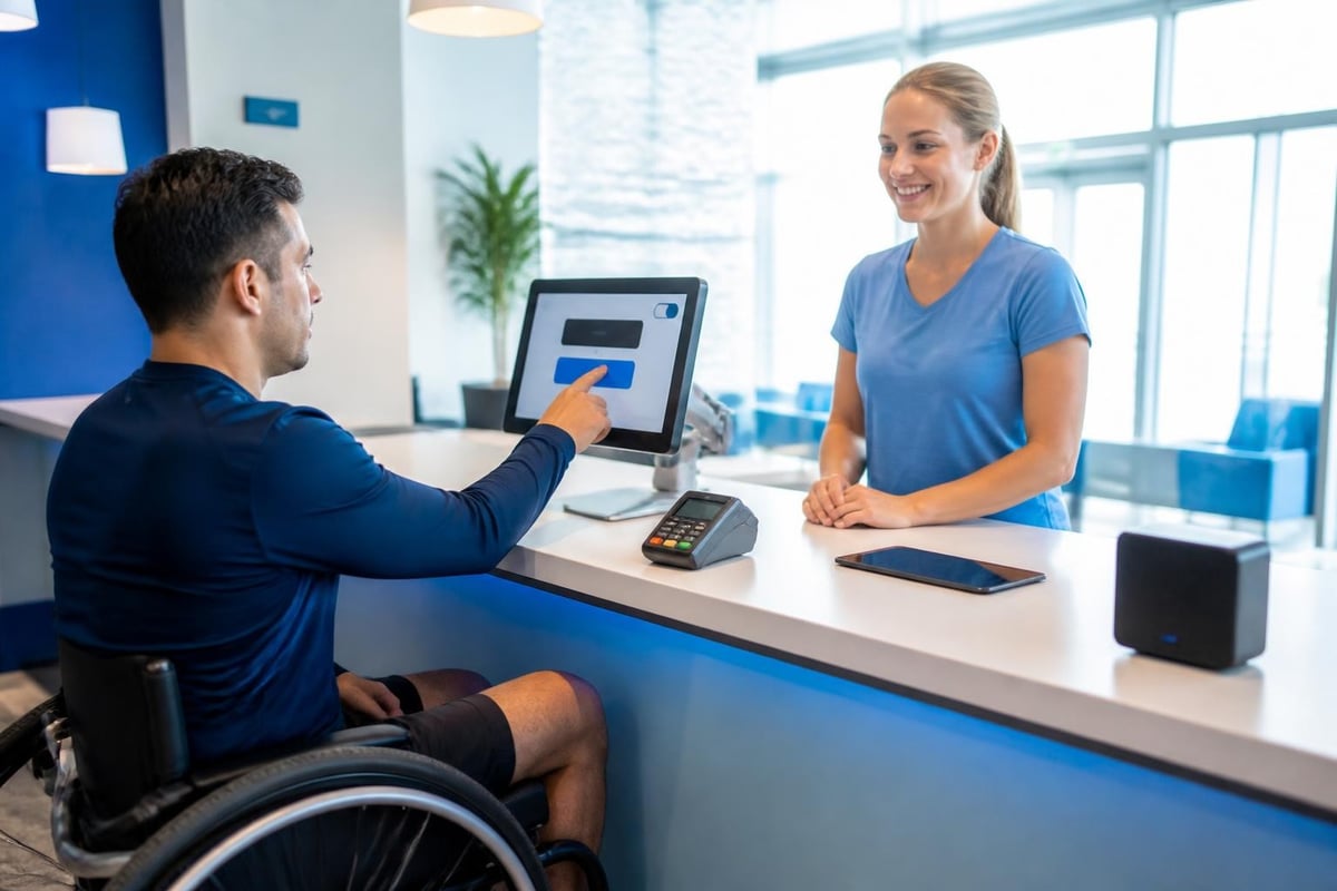 Accessible swim POS setup features